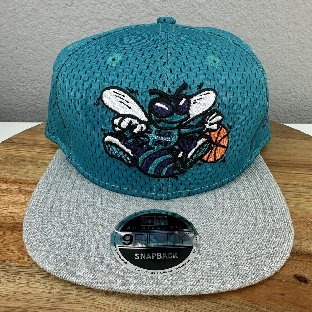 New Era L.E.  9FIFTY Charlotte Hornets Hook Mesh Hardwood Classics Snapback Hat - Picture 2 of 8